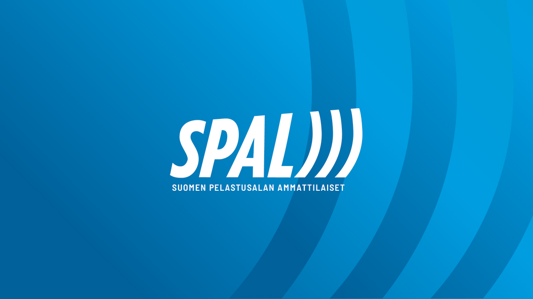 Suomen pelastusalan ammattilaiset SPAL logo sinisellä pohjalla